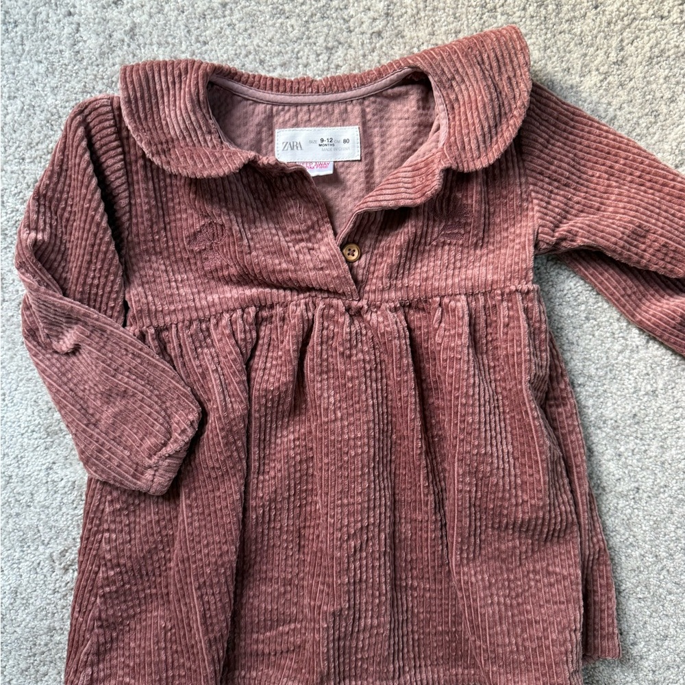 Zara Kids Corduroy dress- rose color 6-12 months